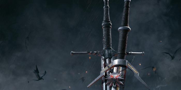 1332x850 Wallpaper weapons, medallion, swords, The Witcher 3: Wild Hunt, The