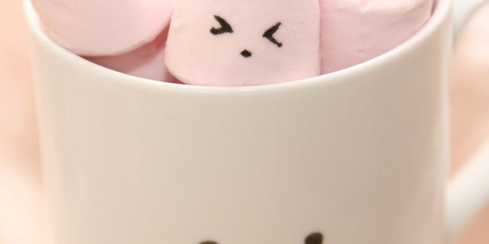 1024x1024 Cute Pink Marshmallow In Cup iPad Wallpaper Download | iPhone