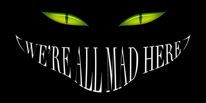 1300x700 Alice in Wonderland Smile Cheshire Cat Black Mad Eyes dark halloween