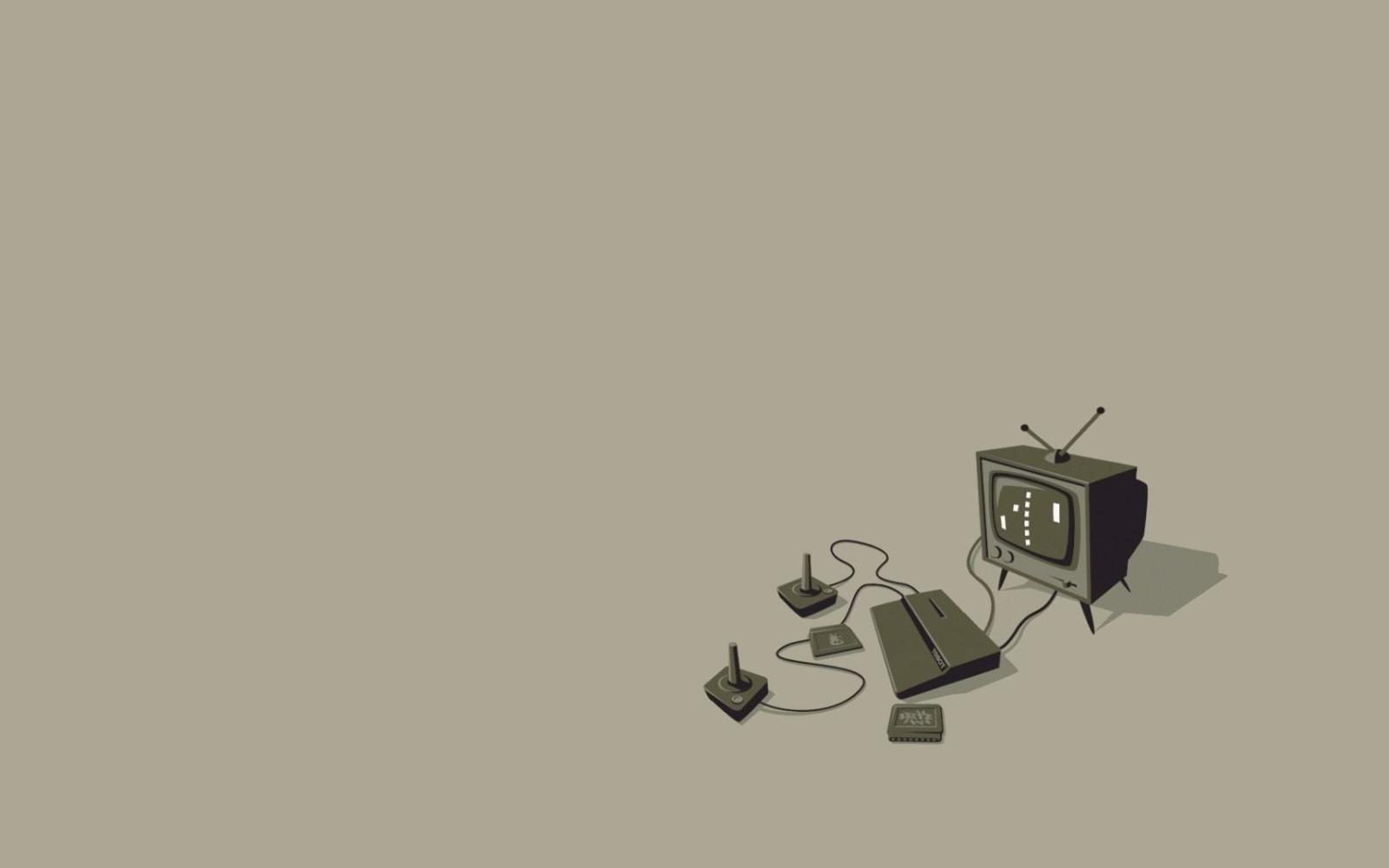 1680x1050 Retro Gaming Flat Illustration Desktop Wallpaper