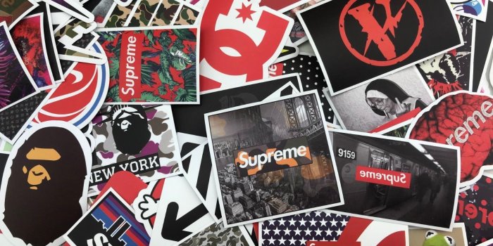 1600x1200 100 RANDOM Sticker pack Hypebeast, supreme, bape, off white, vlone  streetwear