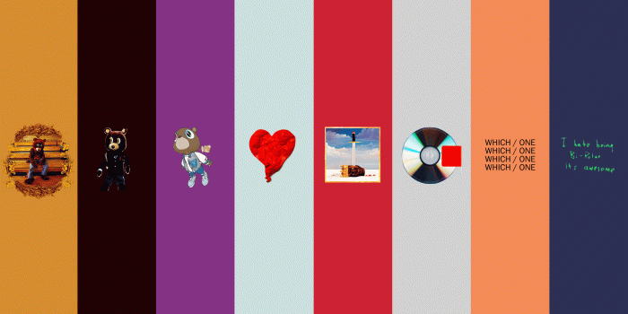 10032x6688 Couldn't find a desktop wallpaper with all of Kanye's albums, so I