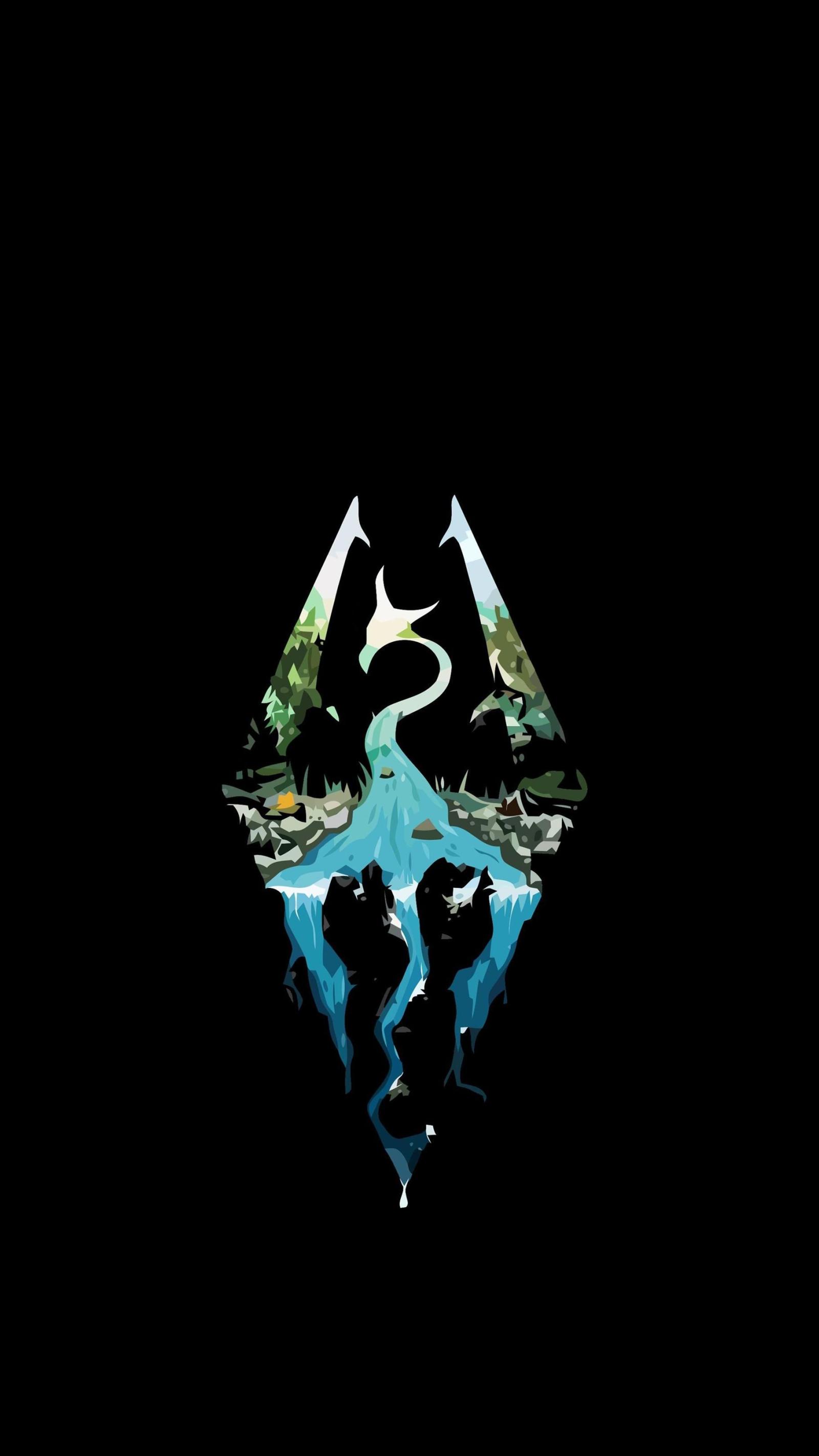 1823x3240 Phone wallpaper Skyrim logo - Tweaked for iPhone Lock Screen