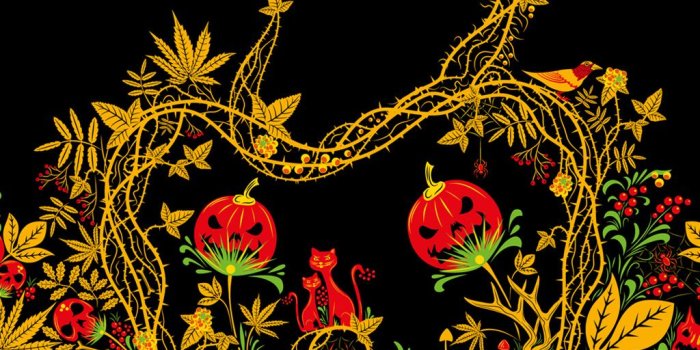 1024x1024 Halloween Khokhloma free psychedelic wallpaper - Andrei Verner