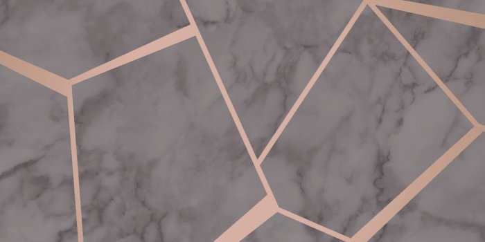 1105x1125 Fractal Geometric Marble Wallpaper Grey Rose Gold FD42266