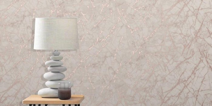 950x950 Marblesque Dusky Pink / Rose Gold Metallic Marble Wallpaper
