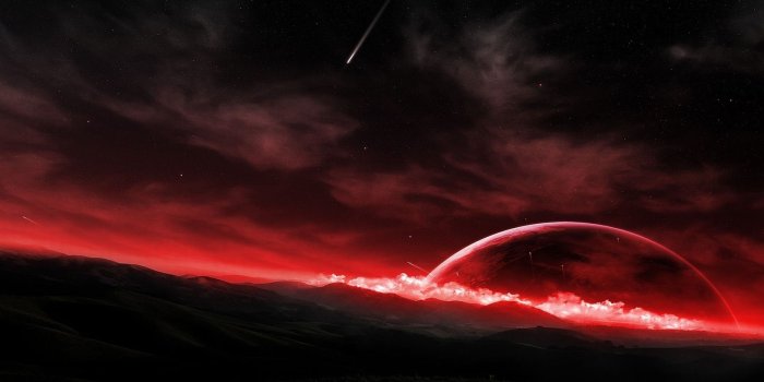 1920x1200 Moon,drowning, View, Background, HD Artworks,high Resolution, Red