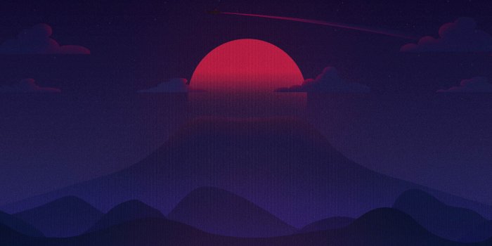 3840x2160 Red moon illustration, Sunset, Mountains, Dark HD wallpaper