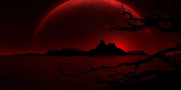 1280x800 1280x800 Red Moon Dark Branch Mountains desktop PC and Mac wallpaper