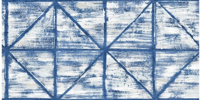 1006x1006 Ness Blocks/Geometric Wallpaper, In Blue & White