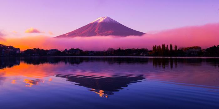 1920x1080 Picture of Mount Fuji in Japan with added colour effects. [1920x1080