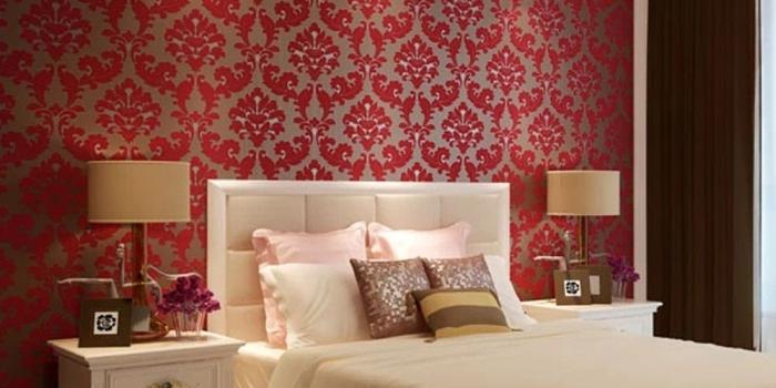 1000x1000 Romantic European Velvet 3D Background Wallpaper Red Living Room