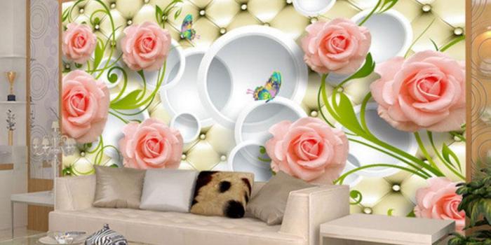 960x960 photo wallpaper Romantic painting Pink Stereoscopic rose flower romantic  living room bedroom wall paper luxury wall mural