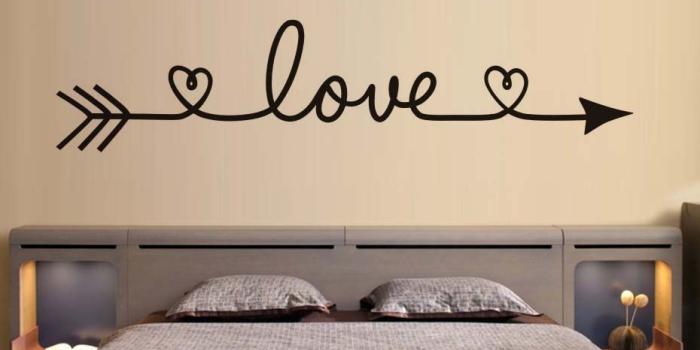 930x930 US $4.54 35% OFF|DCTOP Love Arrow Wall Stickers Romantic Bedroom Decals  Vinyl Removable Wallpaper Home Decoration Living Room Decal New Arrival-in 