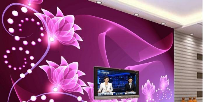1128x893 3d stereoscopic wallpaper fashion decor home decoration for bedroom Purple  romantic seven flower living room background wall
