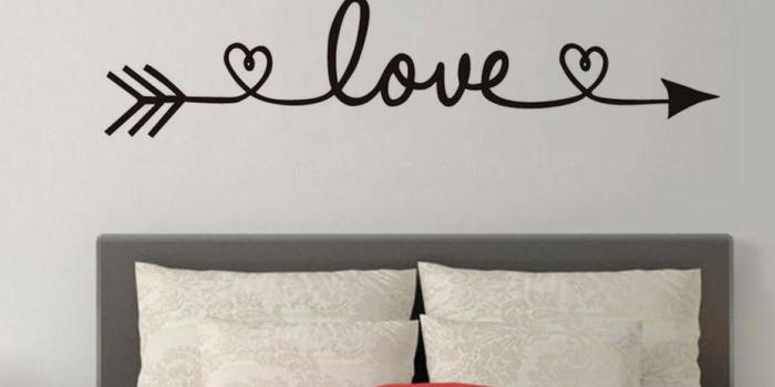 930x930 DCTOP Love Arrow Wall Stickers Romantic Bedroom Decals Vinyl Removable  Wallpaper Home Decoration Living Room Decal New Arrival