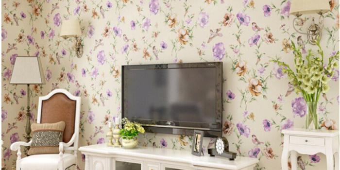 1000x800 US $28.67 39% OFF|beibehang wallpaper for walls 3d Nonwoven bird flowers  romantic pastoral bedroom living room TV backdrop wall paper papier  peint-in