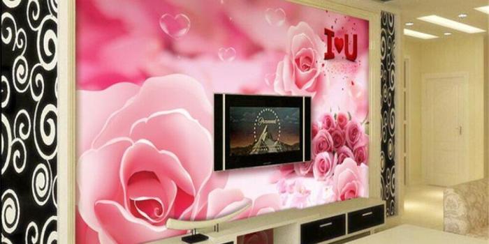 1000x800 US $9.3 38% OFF|Beibehang 3D Wallpaper Beautifully Romantic Rose TV Walls  Wall Decorative Mural 3D Living Room Bedroom wallpaper papel de parede-in 