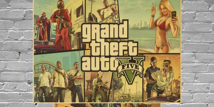 1200x1200 US $1.71 5% OFF|Custom retro Poster Grand Theft Auto Posters Grand Theft  Auto GTA5 Wallpaper Game Poster San Andreas Wall Stickers Decoration-in  Wall