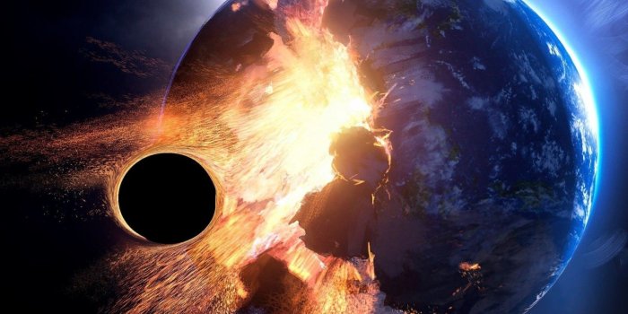 1680x1050 Download 1680x1050 Earth Collapse, Meteor, Black Hole Wallpapers for
