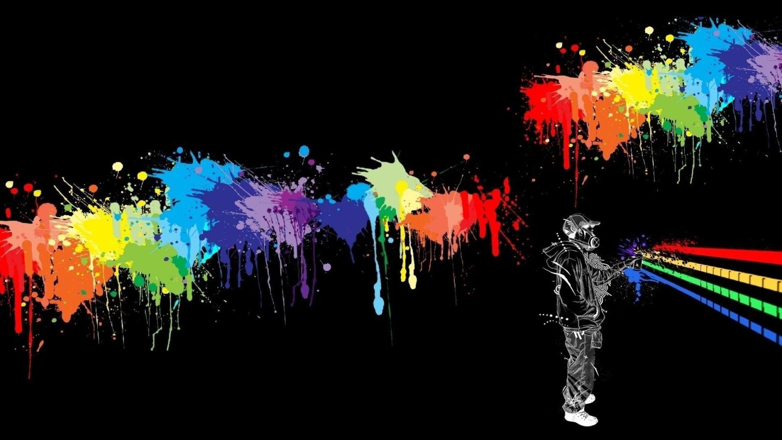 1920x1080 Abstract Cool Graffiti Wallpaper With Splach Paint Color Street Art