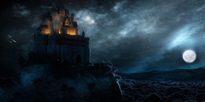 1920x1080 Dark castle on the coast wallpaper - Fantasy wallpapers - #53034