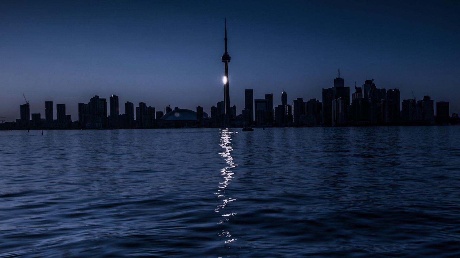 1920x1080 Full HD Wallpaper cn tower dark night ontario toronto canada