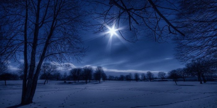1920x1200 Beautiful Winter Night Wallpaper