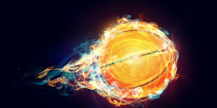 7680x4320 HD wallpaper: ball, basketball, fire, flame, water, drops, graphics