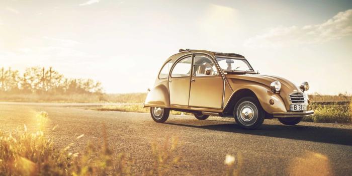 1332x850 Wallpaper road, the sun, lights, wheel, Citroen, side, 2CV images