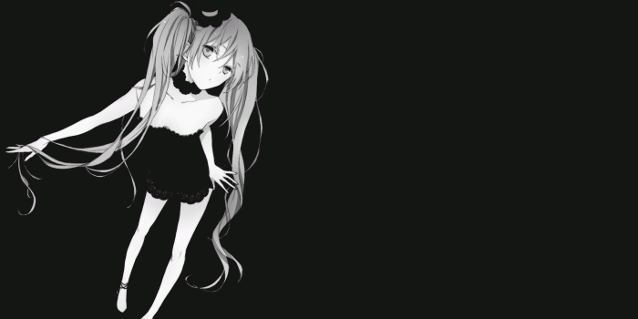 1920x1200 Black and white Hatsune Miku - Vocaloid wallpaper - Anime wallpapers