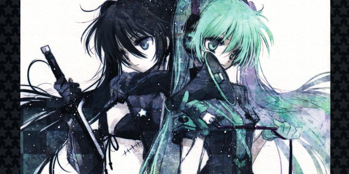 2000x1381 Black Rock Shooter and Hatsune Miku HD Wallpaper | Background Image