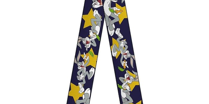 1000x1000 Bugs Bunny Poses Stars Navy Guitar Strap