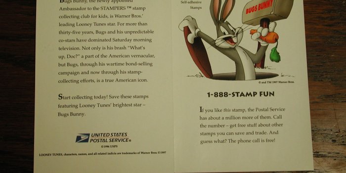2048x1536 U.S. Stamps Bugs Bunny 1997 Bugs Bunny Looney Tunes Pane of 10 MNH