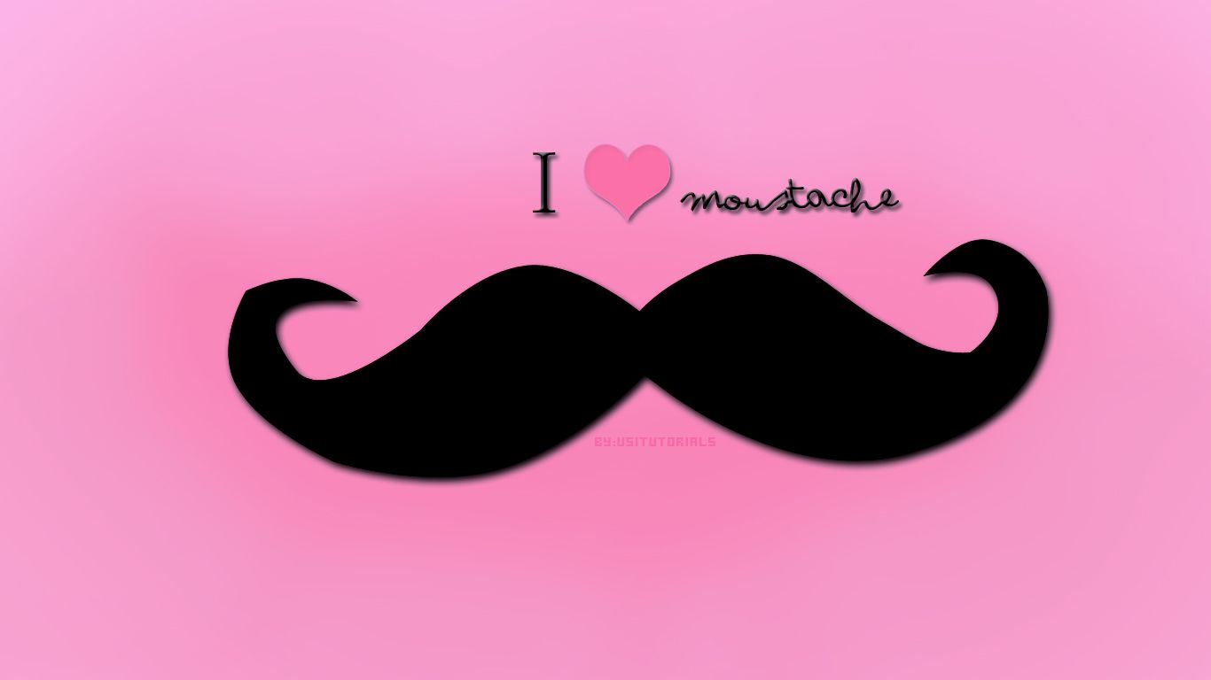 1366x768 Pink Mustache Wallpapers