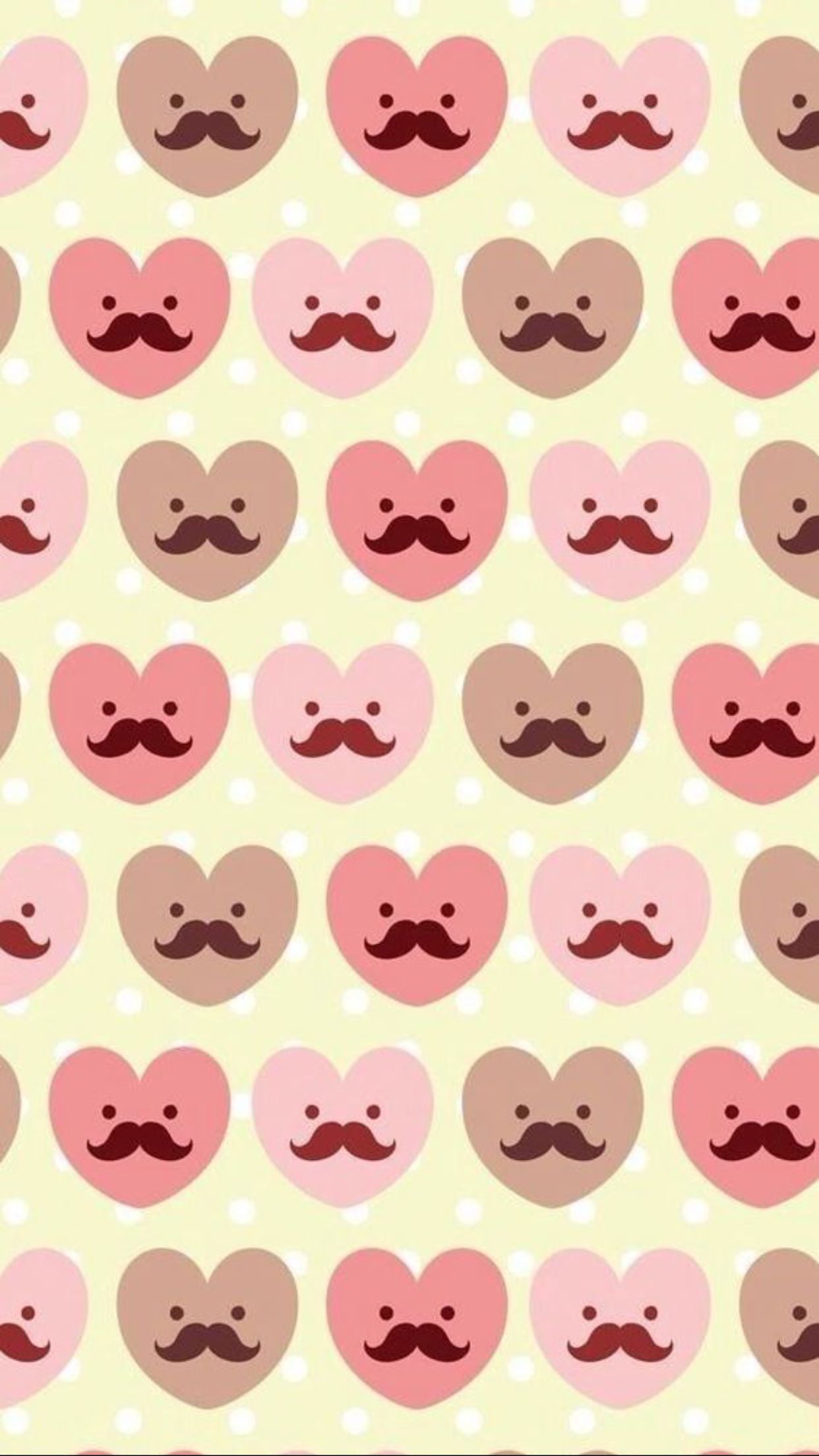 1242x2208 Pink Mustache Wallpapers