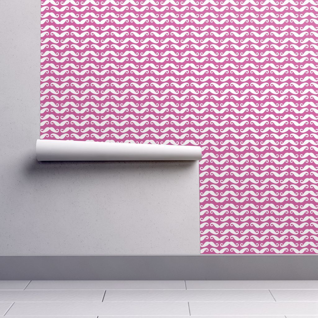 1024x1024 Pink Mustache all over - color adj wallpaper - newmomdesigns