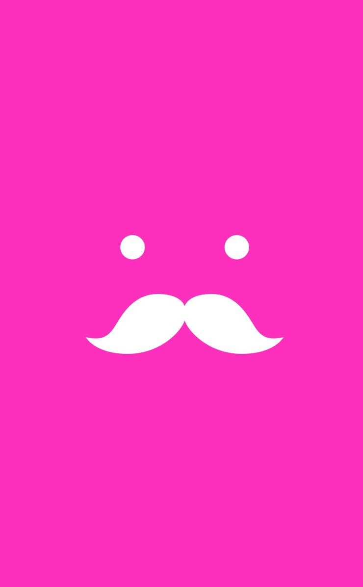 740x1196 Pink Mustache Wallpapers