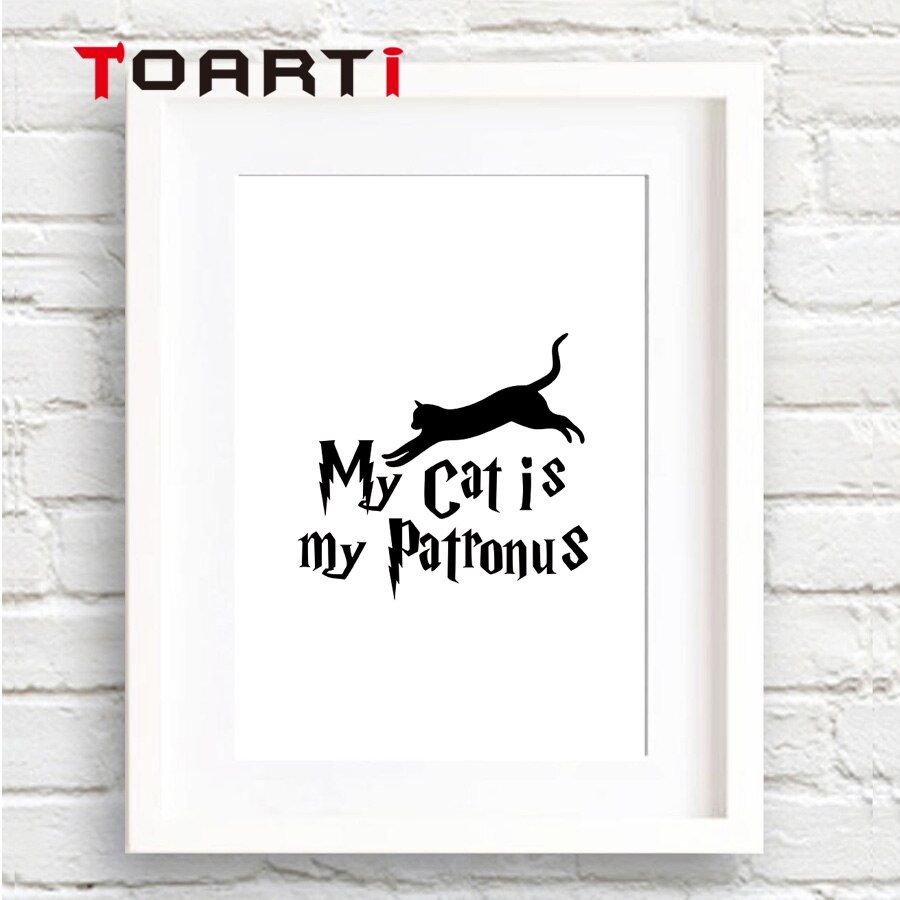 900x900 My Cat Is My Patronus Quote Wall Art Print Picture And Poster Canvas  Painting Home Decoration For Kid Room Living Room No Frame