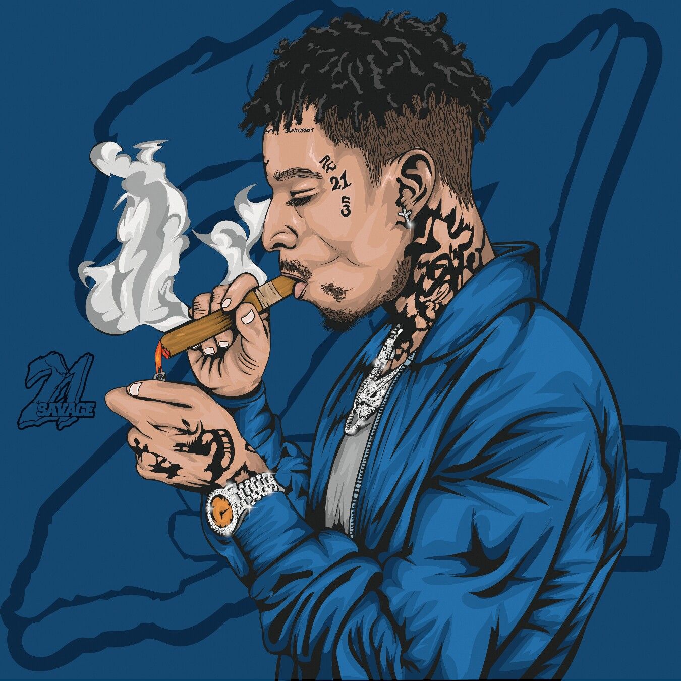 1350x1350 21 Savage Art By - Free 21 Savage Type Beat Top Level Free Trap