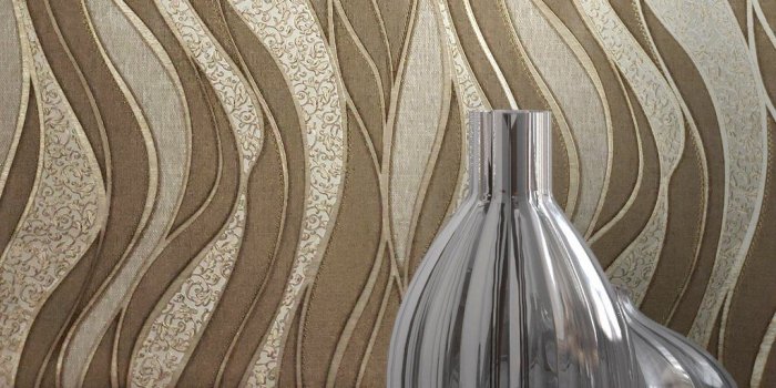 1024x1024 8562-12 textured Wave lines brown Gold Metallic Wallpaper embossed damask