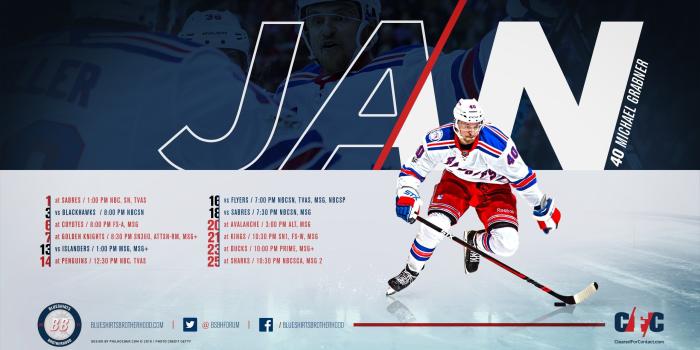 2560x1440 New York Rangers Schedule Wallpaper – January 2018 - Cleared for Contact