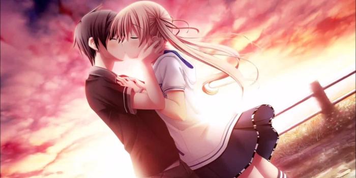 1920x1080 Love Kiss Of Cute Anime Couple ❤ 4K HD Desktop Wallpaper for 4K