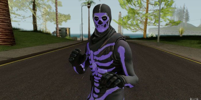 1920x1080 Purple Skull Trooper Style Fortnite for GTA San Andreas