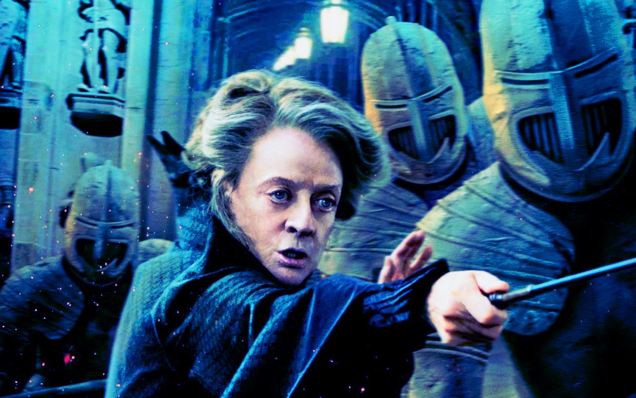 1280x800 Deathly Hallows Action Wallpaper: Professor McGonagall - Harry