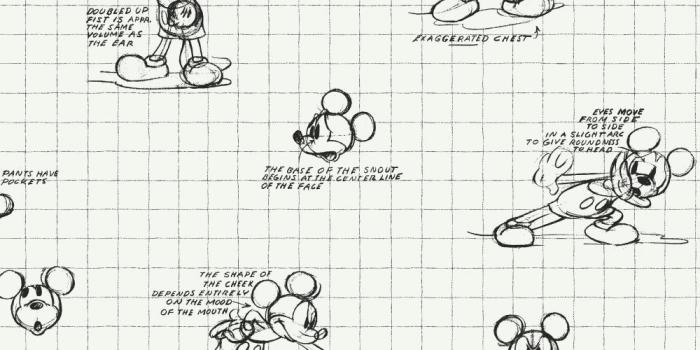 1000x1000 DK6083-Walt Disney Kids Mickey Mouse Sketches Wallpaper-Black-White