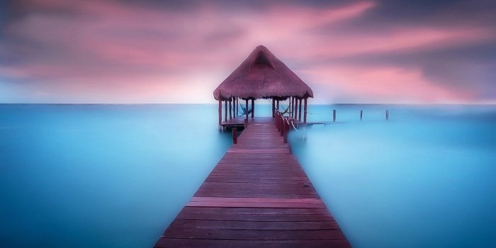 1600x1100 nature, Landscape, Sunrise, Calm, Walkway, Hammocks, Sea, Beach