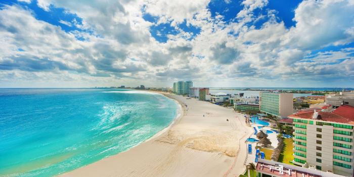 3840x2400 Download wallpapers Cancun, Mexico, beach, ocean, sand, blue water