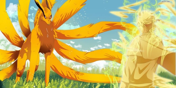 1366x768 Kurama and Naruto Uzumaki wallpaper - Anime wallpapers - #19861