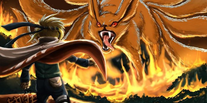 2560x1920 Minato Uzumaki and Kurama illustration HD wallpaper | Wallpaper Flare